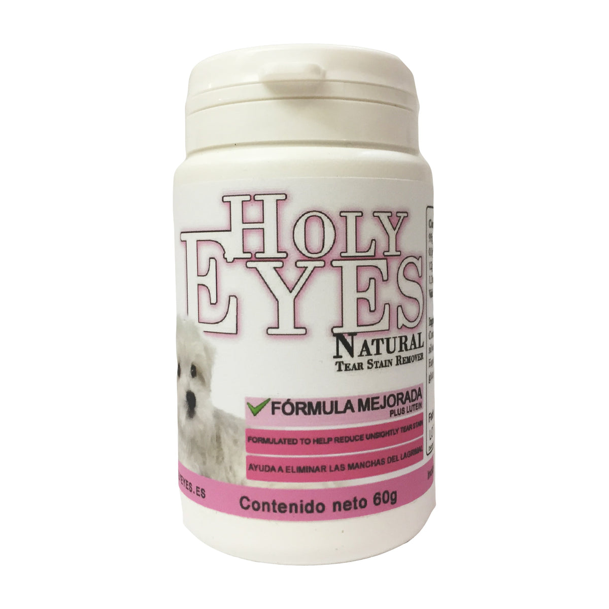 Holy Eyes Blanqueador lagrimal 60 g, producto de cuidado ocular para mascotas