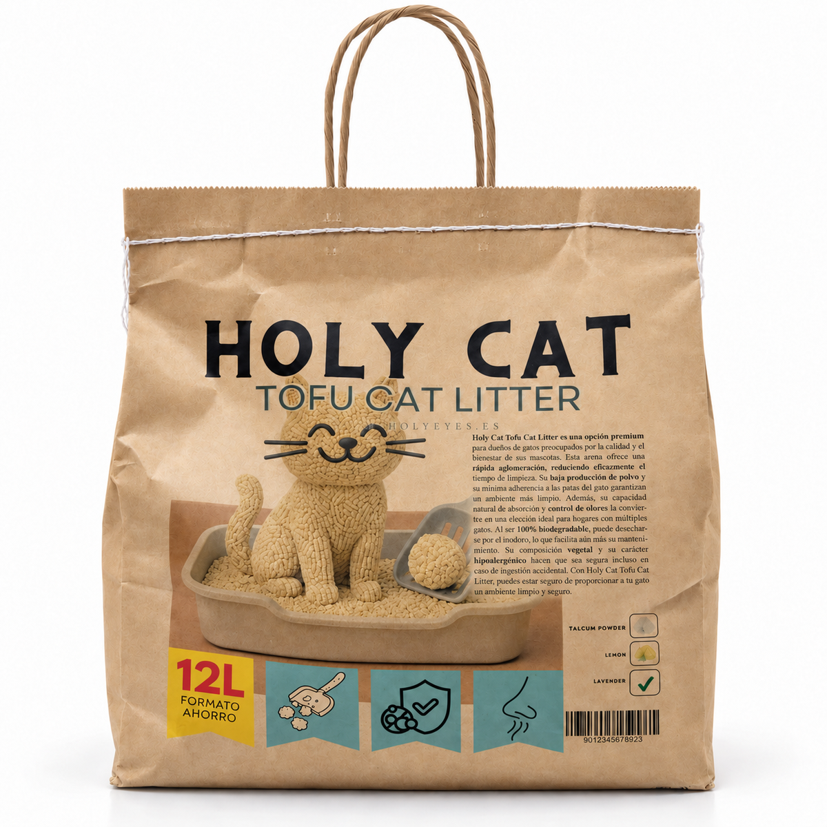 Holy Cat Tofu Cat Litter 12 L, aroma lavanda