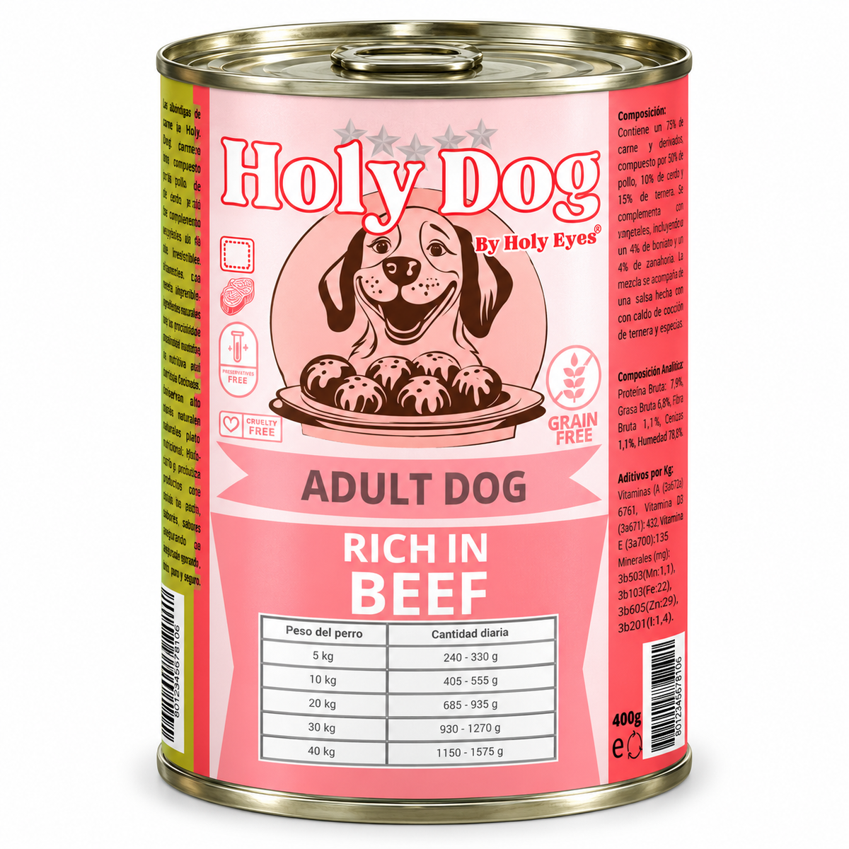 Holy Dog Albóndigas Rich in Beef (ternera), lata de 400 g