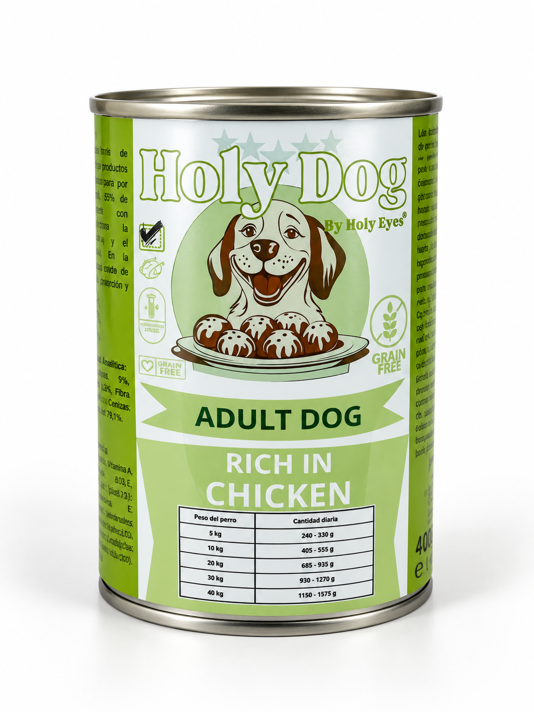 Holy Dog Albóndigas Rich in Chicken (pollo), lata de 400 g