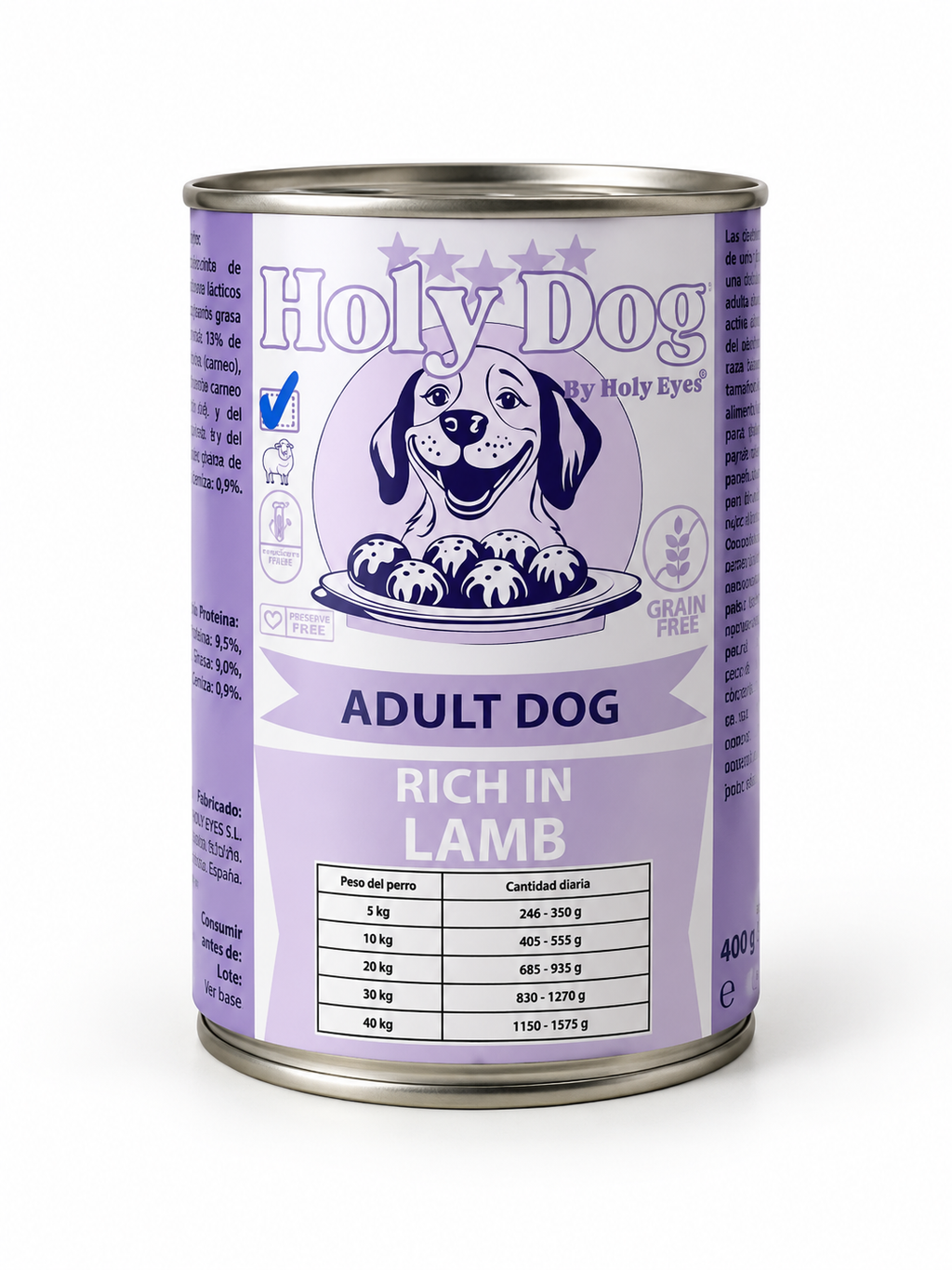 Holy Dog Albóndigas Rich in Lamb (cordero), lata de 400 g