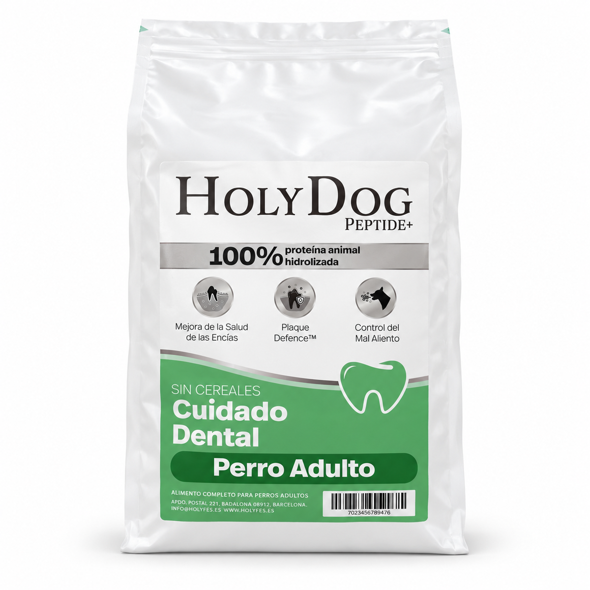 Envase Holy Dog Peptide+ · Cuidado Dental Adulto