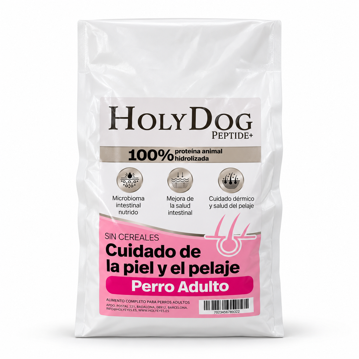 Envase Holy Dog Peptide+ · Cuidado de la Piel y el Pelaje Adulto