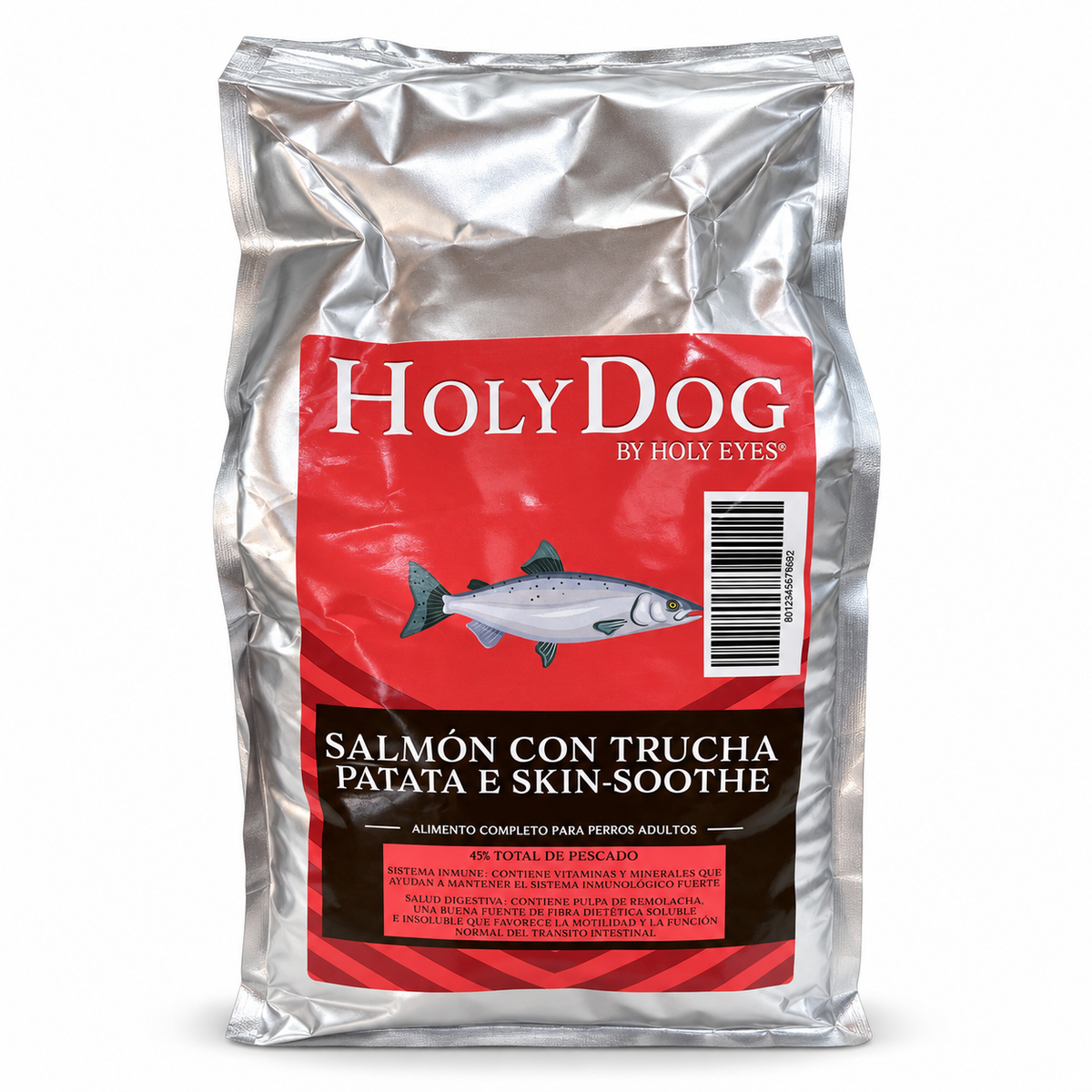 Envase Holy Dog SP Adulto · Salmón, Trucha y Patata Skin-Soothe